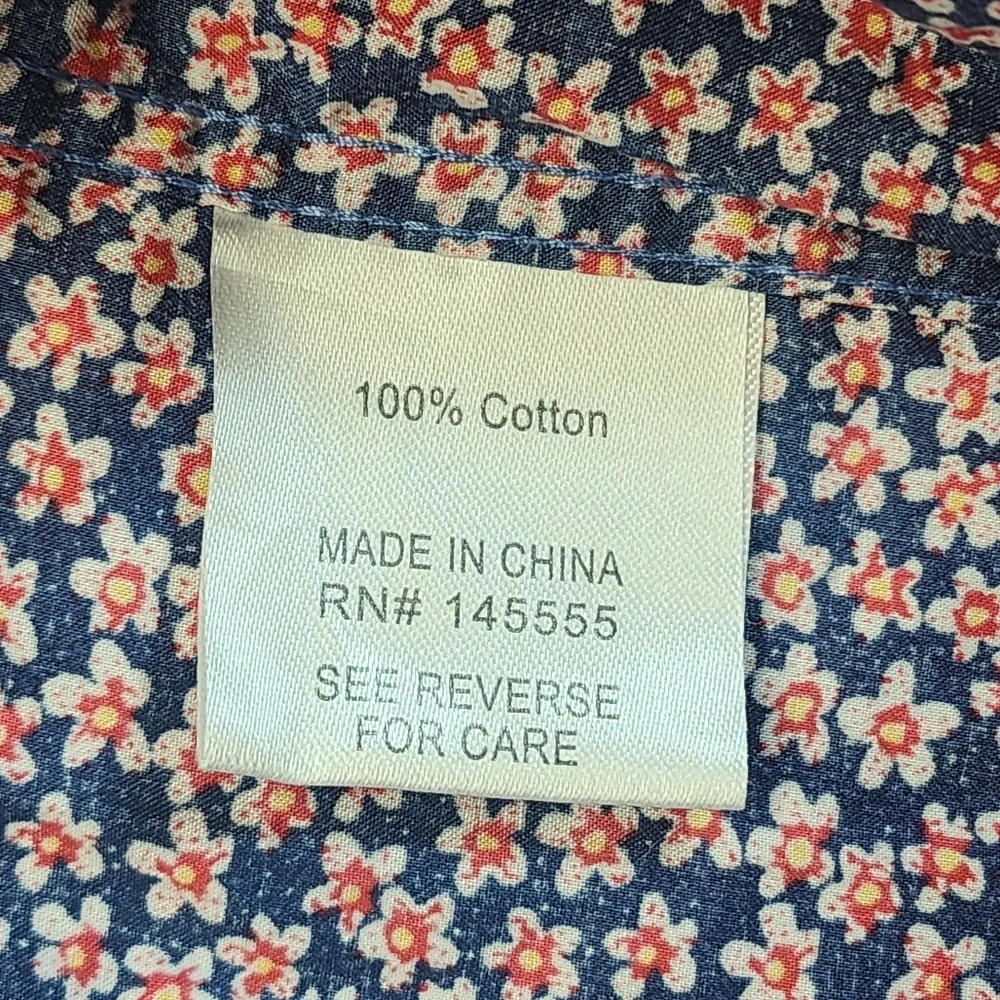 Cigar Couture Casual Button Down Long Sleeve Red/Blue Floral Shirt Mens Large - Picture 7 of 12